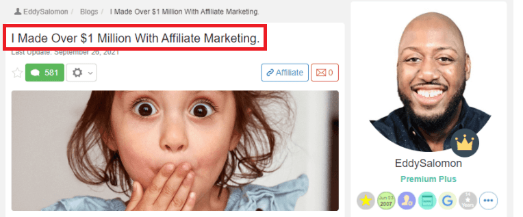 Wealthy Affiliate, Affiliate Marketing Success Story