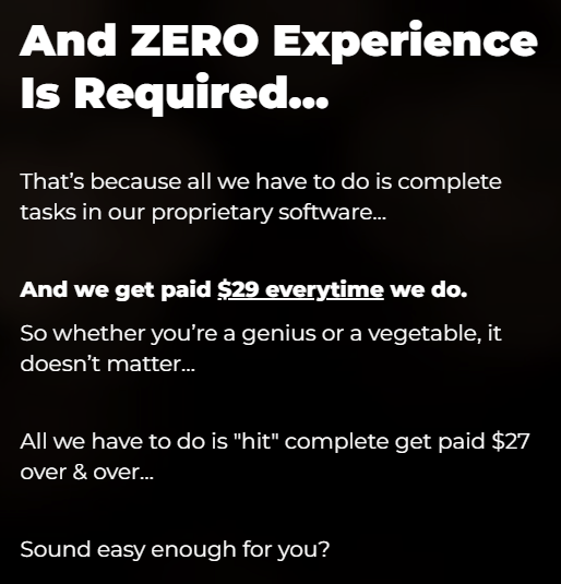 No experience needed with Click Home Income system