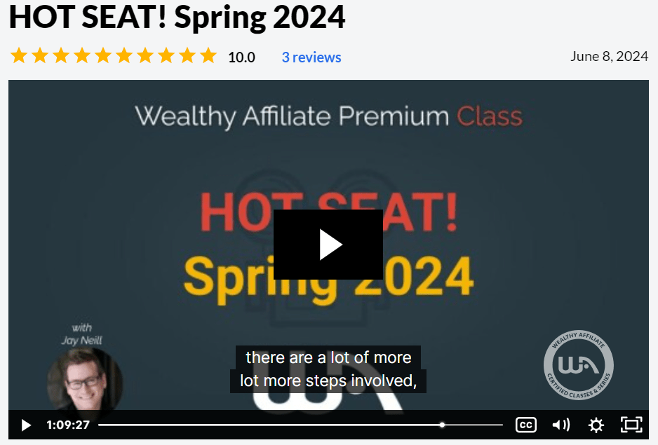 The Wealthy Affiliate Hot Seat