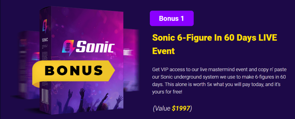 Bonuses with Sonic AI Powered Streaming Platform