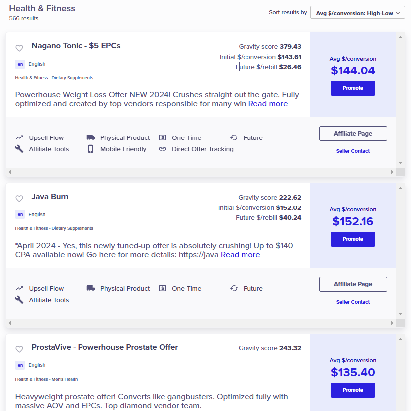 Click Bank products health and fitness niche